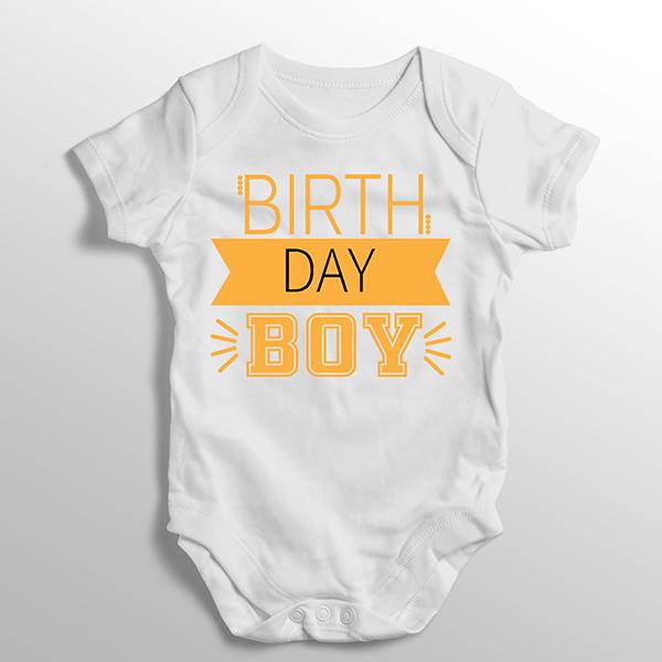 Product: White and Gold Birthday Boy Onesie for one and two years old