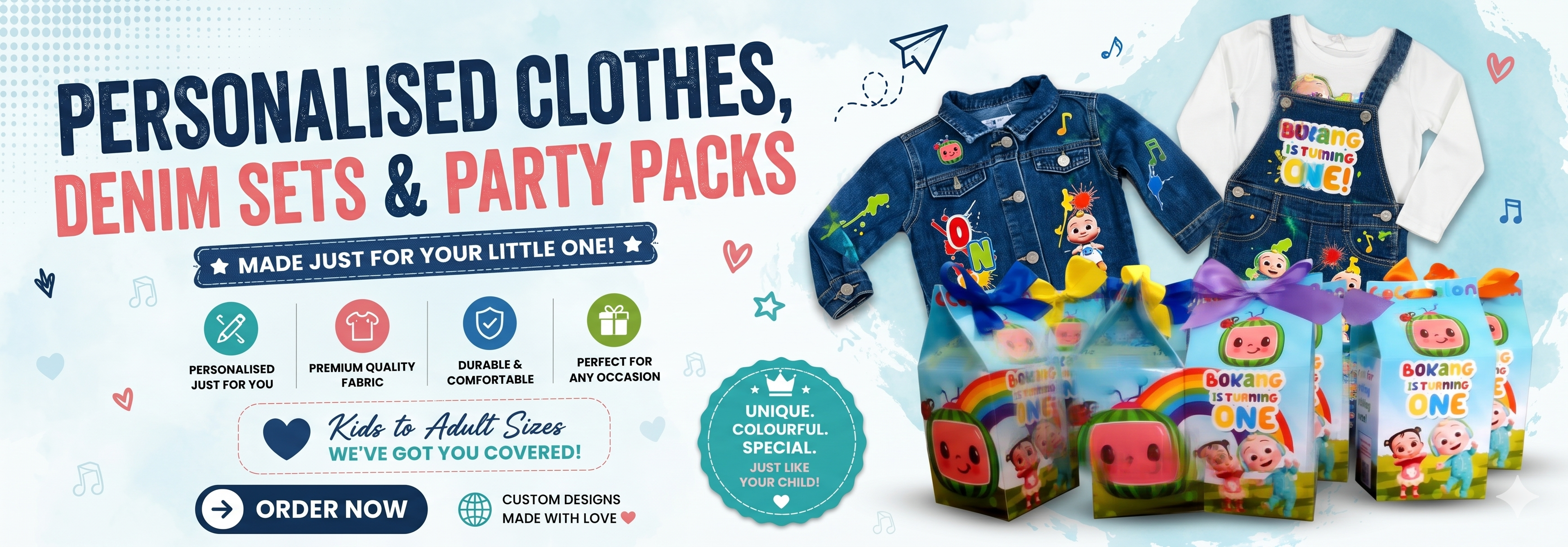 Personalised Denim Sets and Pa