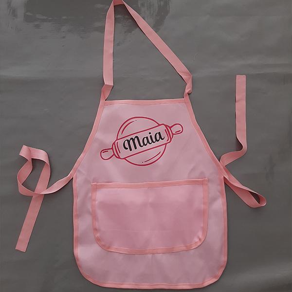 Pink Personalised Roling Pin Apron with name for kids