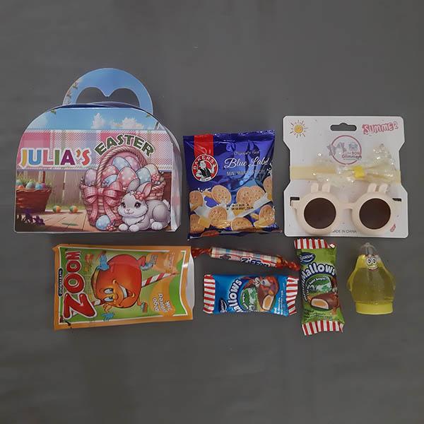 Product: Easter personalised bag party box with goodies for boys