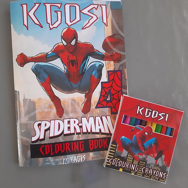 Product: Spiderman personalised colouring book with cryons