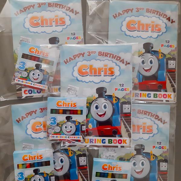 Product: Thomas and friends personalised colouring book