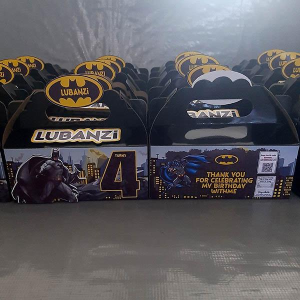 Product: Custom Batman Birthday Party Favour Boxes