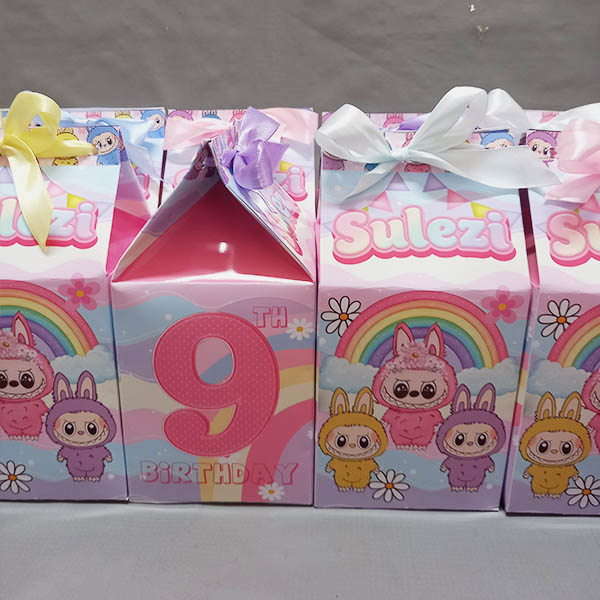 Product: Labubu Rainbow Personalised Birthday Party Boxes