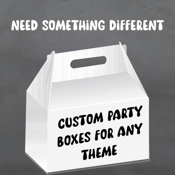 Product: Custom Party Boxes Personalised with your own theme