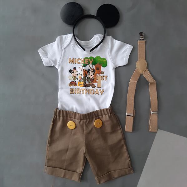 Mickey Mouse Safari personalised outfit with a touch of green and...