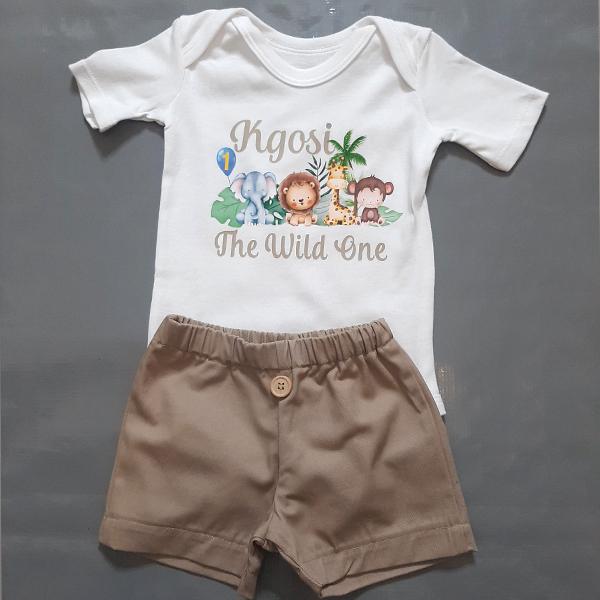Baby The wild one  trouser with personalised onesie or tshirt