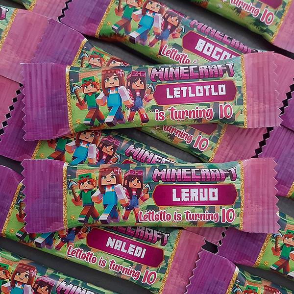 Product: Minecraft birthday personalised kitkat chocolates