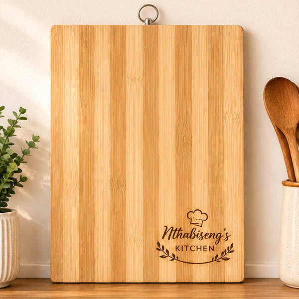 Product: Personalised Engraved Bamboo Chopping Board with name