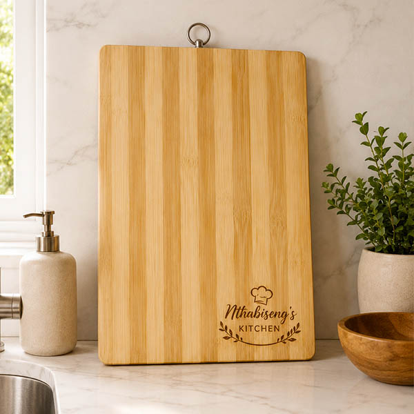 Product: Personalised Engraved Bamboo Chopping Board with name