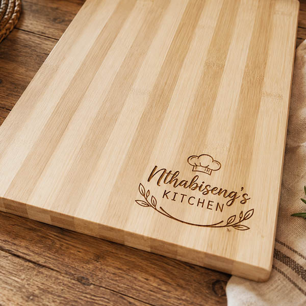 Product: Personalised Engraved Bamboo Chopping Board with name