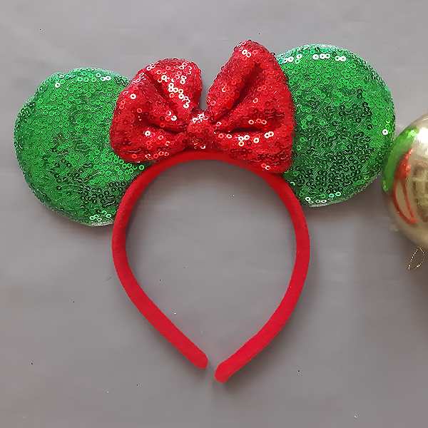Product: Minnie Mouse Christmas Green and Red Headband