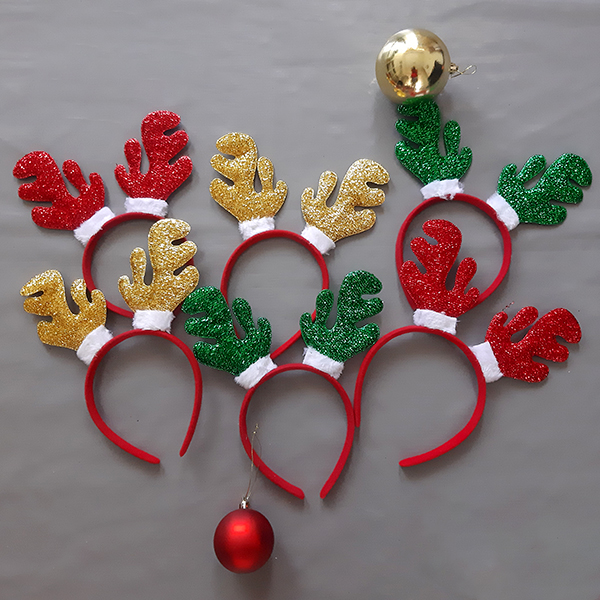 Product: Christmas Gold Red or Green Raindeer headband