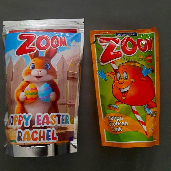 Product: Personalised Zoom Party Juice Pouch Drink 