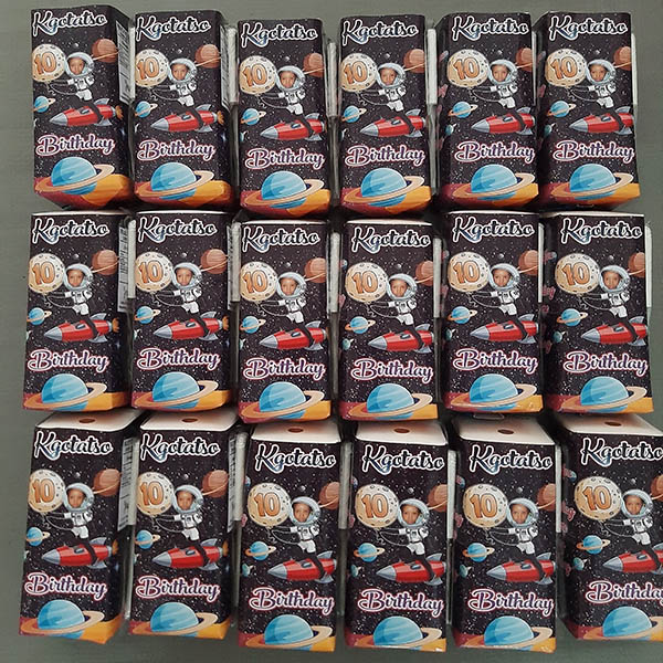 Product: Space birthday party personalised juice 200ml