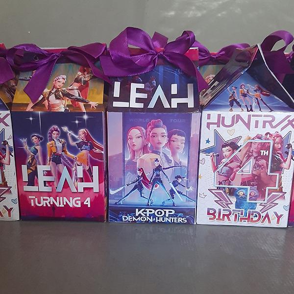 Product: K-POP Demon Hunters (kpop) Birthday Favour Milk Box Premium Party Pack