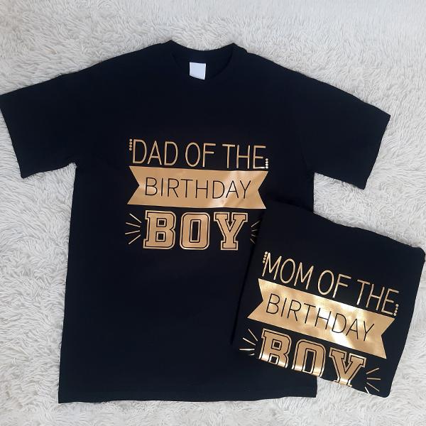 Personalised Black and Gold Mom or Dad T-Shirt