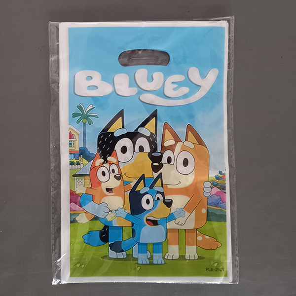 Product: Bluey Themed Party Plastic Bags Generic x10