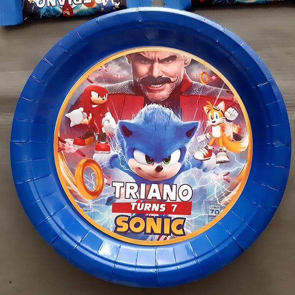 Product: Sonic custom birthday party plates x 10