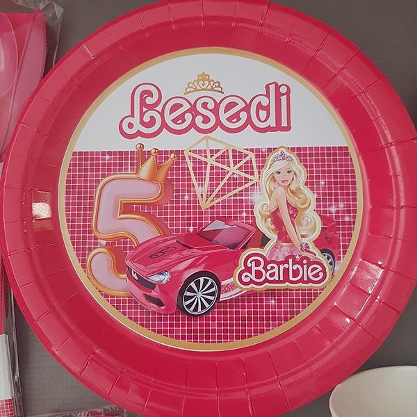 Product: Barbie custom party plates with name x 10