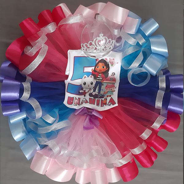 Product: Gabbys dollhouse ribbon tutu with a personalised tshirt 