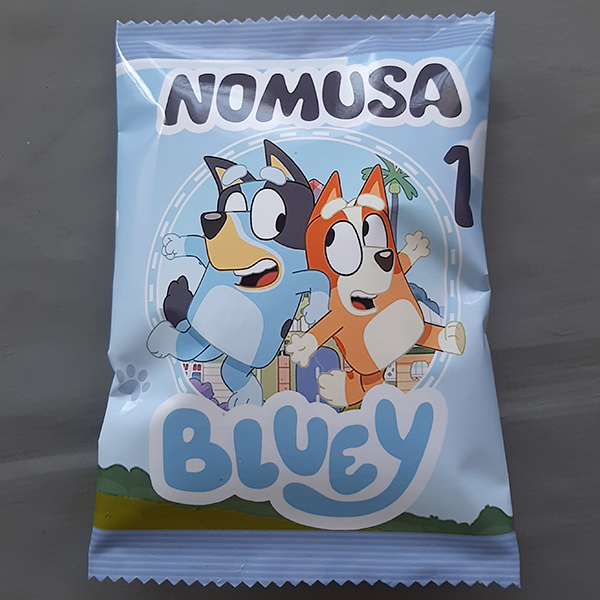 Product: Bluey blue themed personalised party pack chip bag