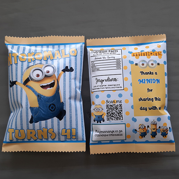 Product: Minion Personalised Party Pack Chip Bags