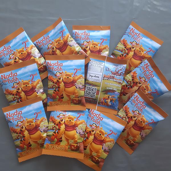 Product: Winnie the pooh personalised party packs chip bags