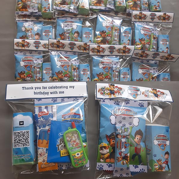 Product: Paw patrol birthday bundle with personalised pack and items