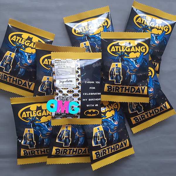 Product: Batman birthday personalised party pack chip bag