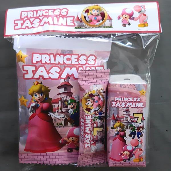 Product: Super Mario Princess Peach Birthday bundle with personalised party pack
