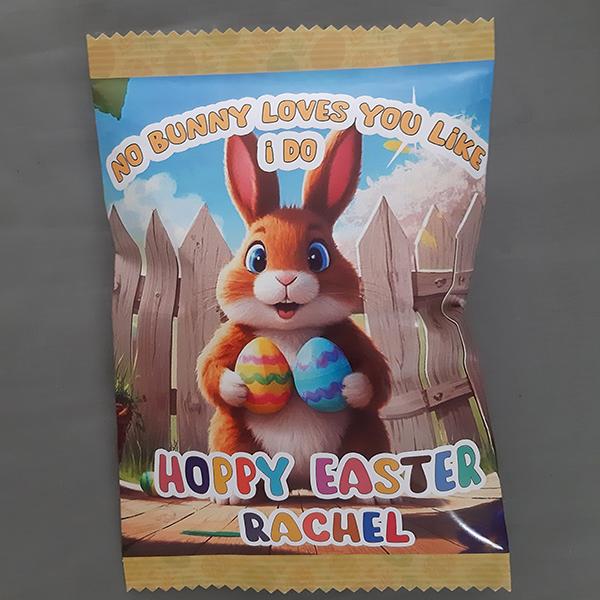 Product: Easter personalised chip bag with goodies