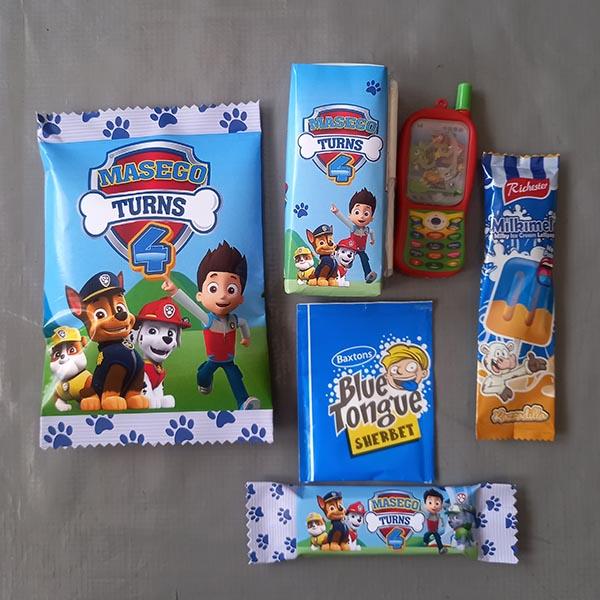 Product: Paw Patrol Personalised Birthday bundle with personalised party pack