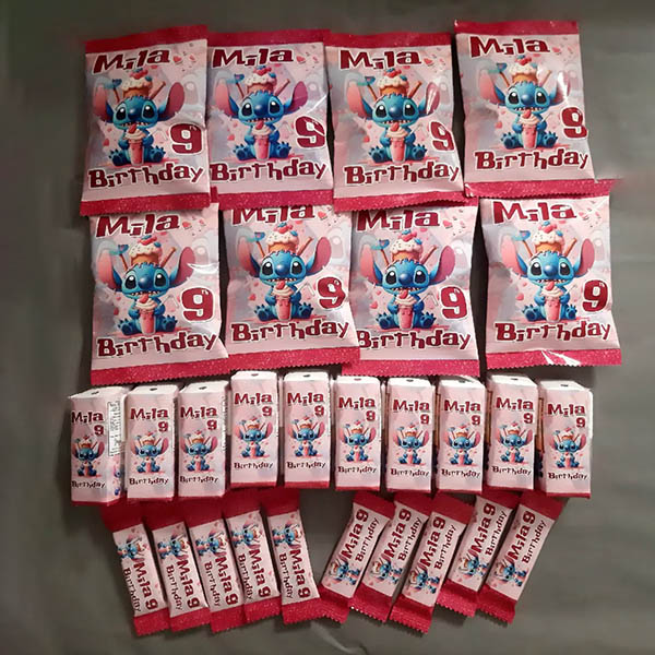 Product: Stitch personalised party pack combo