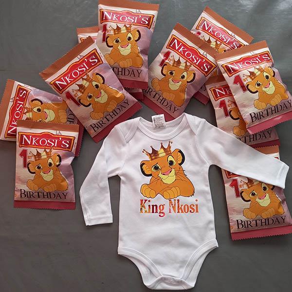 Product: Lion king personalised chip bag party packs