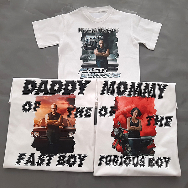 Product: Personalised fast and furious family tshirt with pictures