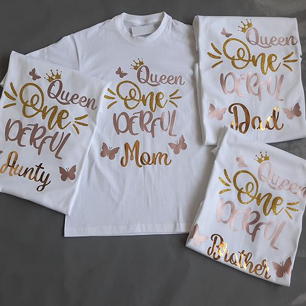Product: Queen one derful Mom or Dad personalised family tshirt