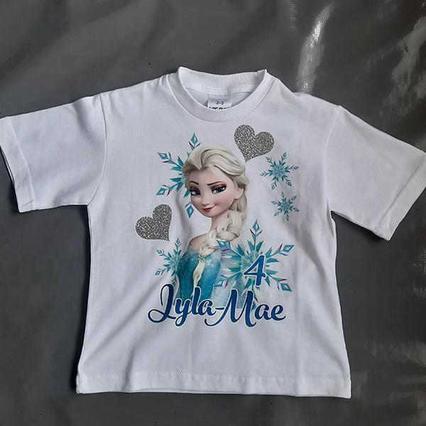 Elsa Frozen personalised birthday girl tshirt