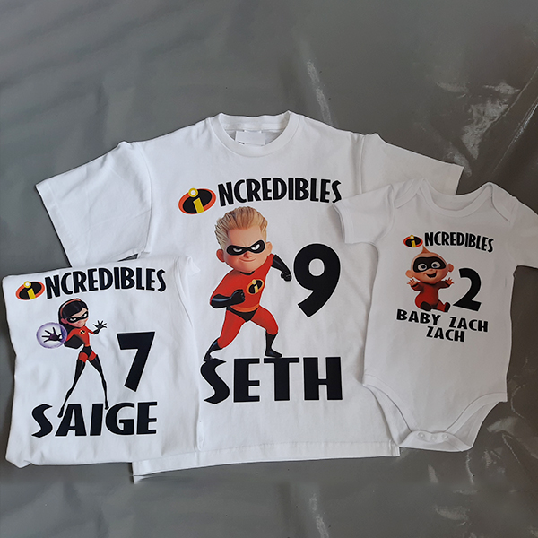 Product: The incredibles personalised birthday tshirt