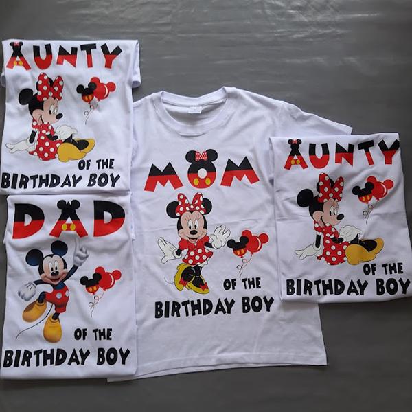 Product: Mickey mouse red and black personalised family tshirts