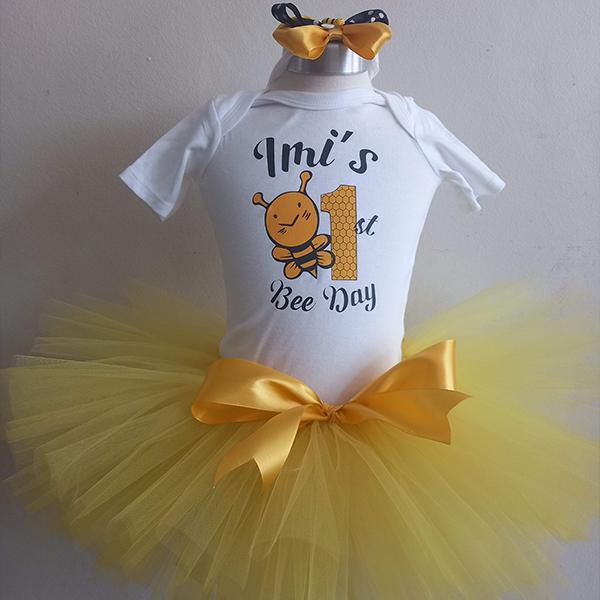 It's my 1st bee day personalised t-shirt and tutu outfit