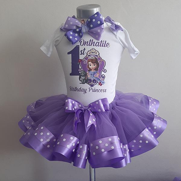 Princess Sofia ribbon outfit with personalised t-shirt and headba...