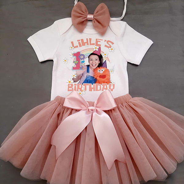 Product: Ms Rachel personalised skirt and tshirt