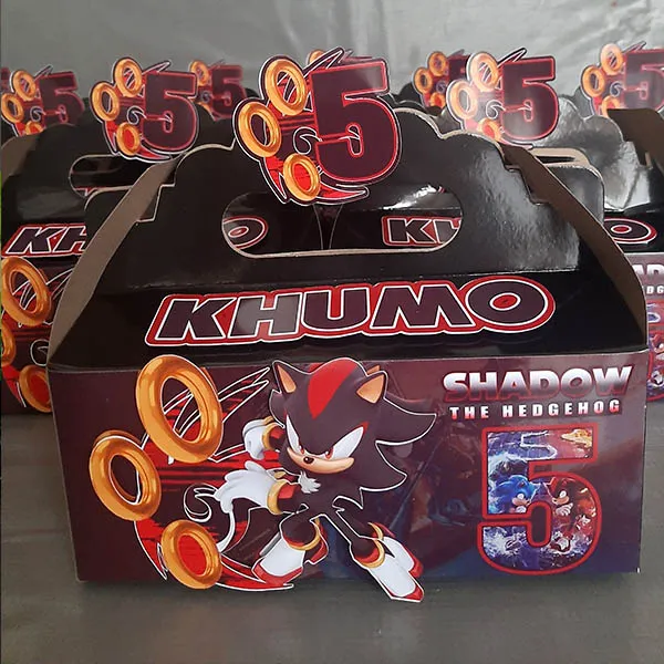 Sonic Shadow Personalised Birthday Party Favour Box 