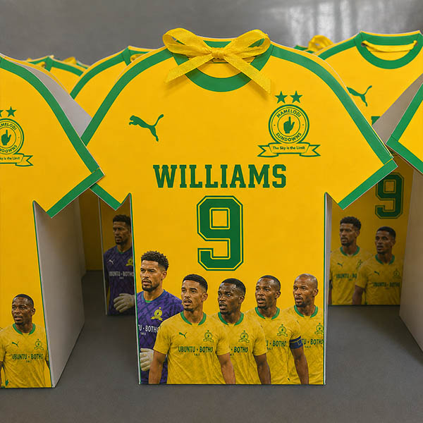 Personalised Mamelodi Sundowns Soccer Jersey Party Pack Boxes