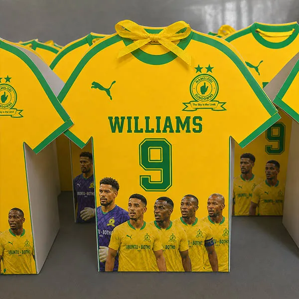 Personalised Mamelodi Sundowns Soccer Jersey Party Pack Boxes