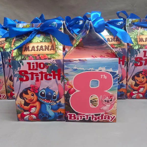 Lilo and Stitch Personalised Party Milk Boxes