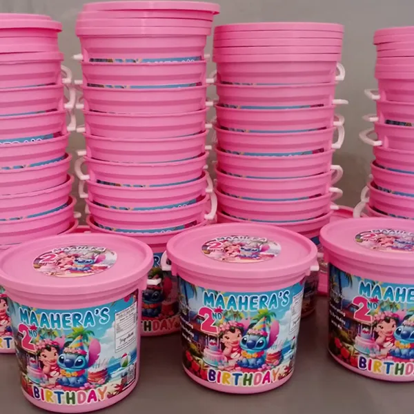 Lilo and Stitch Birthday Party Buckets with Lids