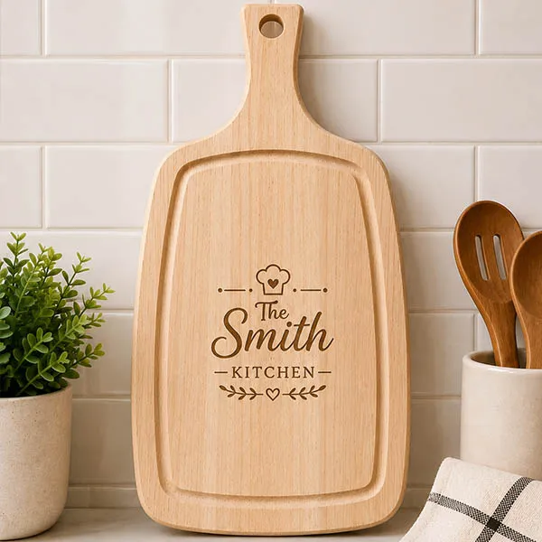 Personalised Engraved Wooden Chopping Board Custom Kitchen Gift