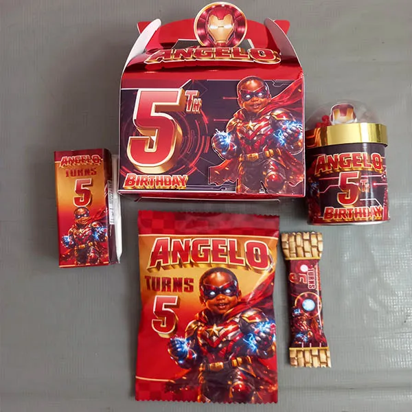 Iron Herro Snack Box Combo Personalised Party Pack